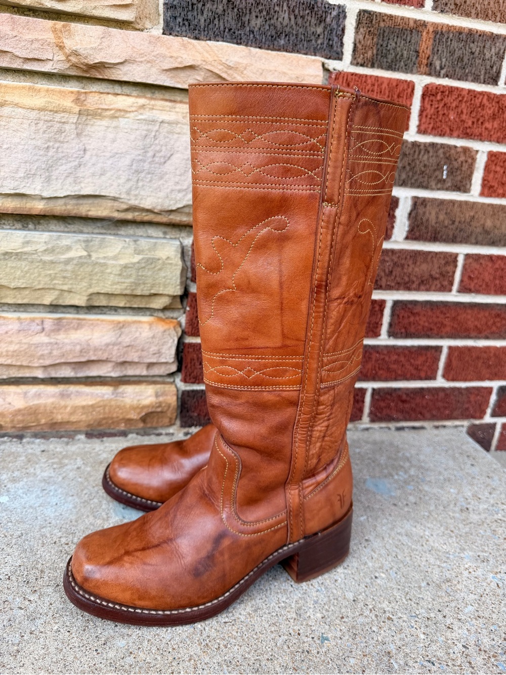Vintage Frye Campus Stitching Horse Boots - Picture 3 of 8